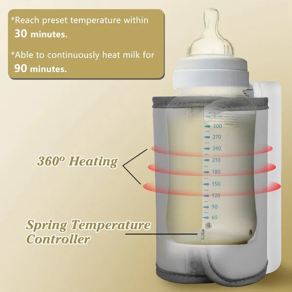 Portable Bottle Warmer On The Go Baby Milk Warmer Milk Formula Warmer For Travel With 6 Heating Levels USB Rechargeable Keep Milk Warm For 5 Hours